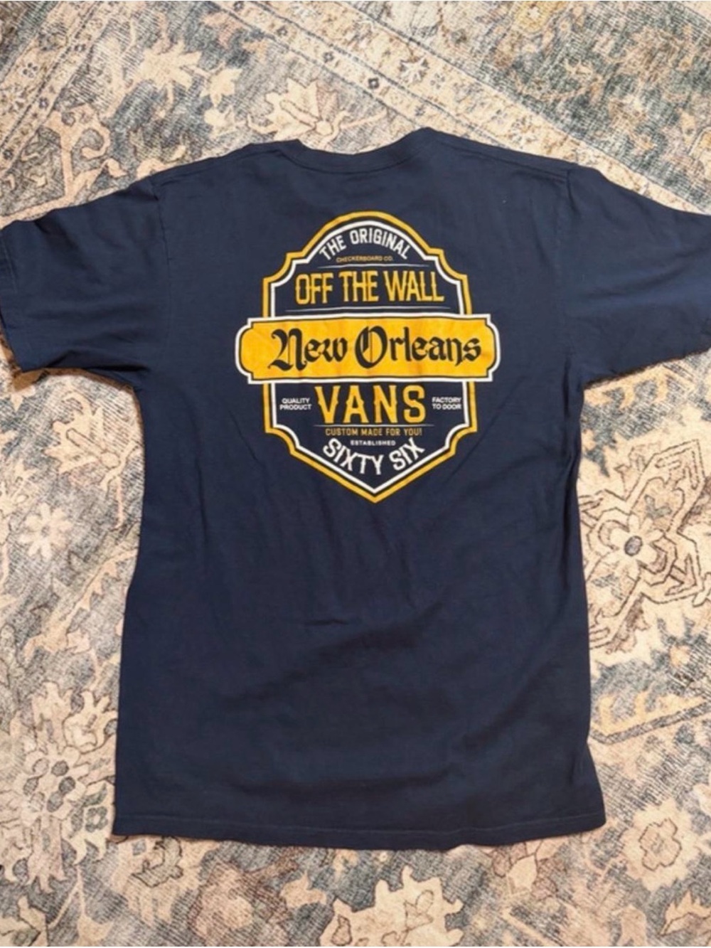 Vans Navy T‑Shirt with Yellow "New Orleans" Graphic